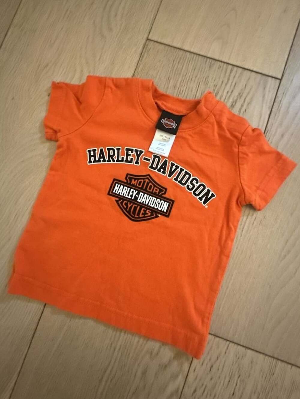 Harley-Davidson T-Shirt Size 12M Orange Bar & Shield Logo